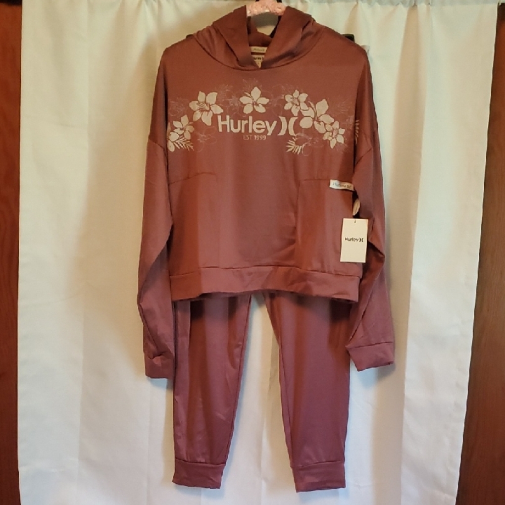 Hurley Dusty Rose Floral Hoodie and Joggers